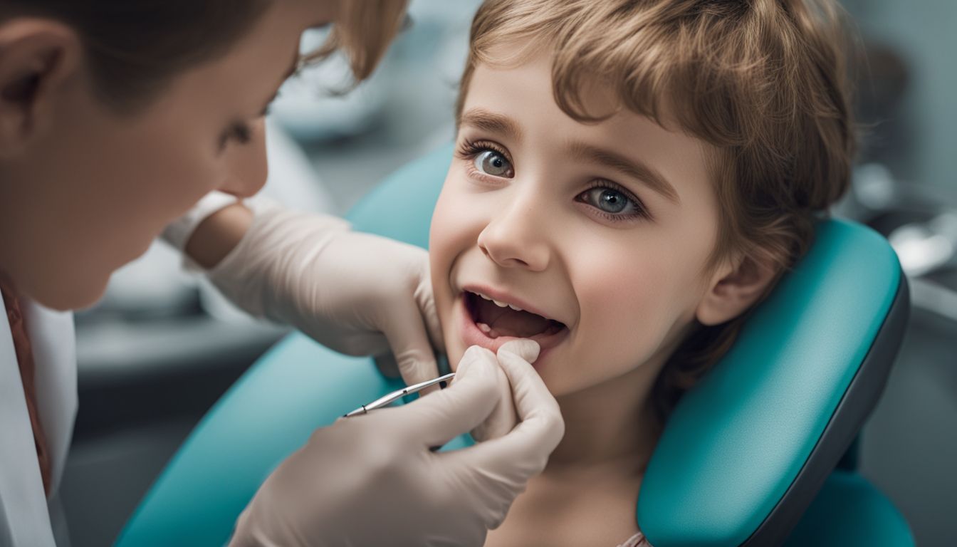 Dziecko doświadczające bólu zęba podczas wizyty u dentysty.